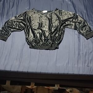 Elegant Black Velvet Women's Sweater